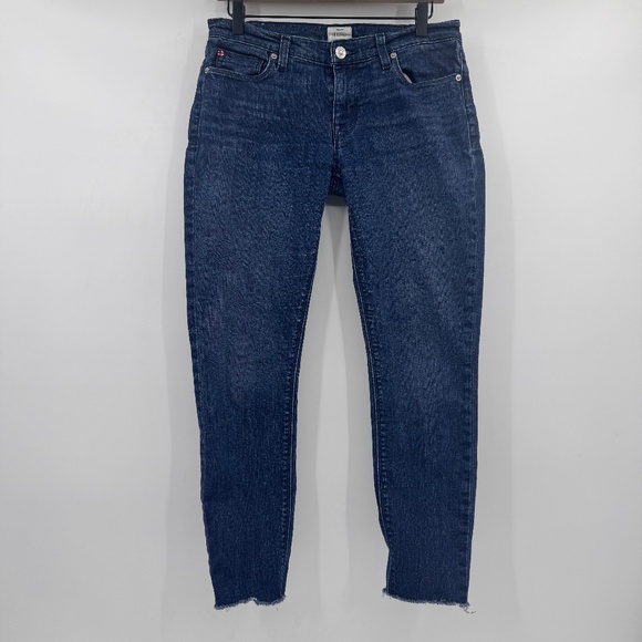 Hudson Jeans Women 29 Blue Krista Super Skinny Denim Stretch Low Rise Crop Ankle - Picture 1 of 14